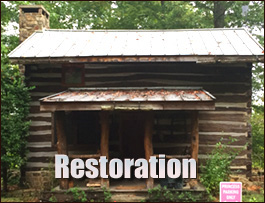 Historic Log Cabin Restoration  Tillery, North Carolina